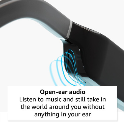 Carrera Smart Glasses with Alexa (newest model), Smart audio glasses, Sprinter black frames with polarized sunglass lenses, Square